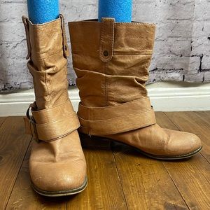Steve Madden Crafti tan leather biker style boots Womens size 9M